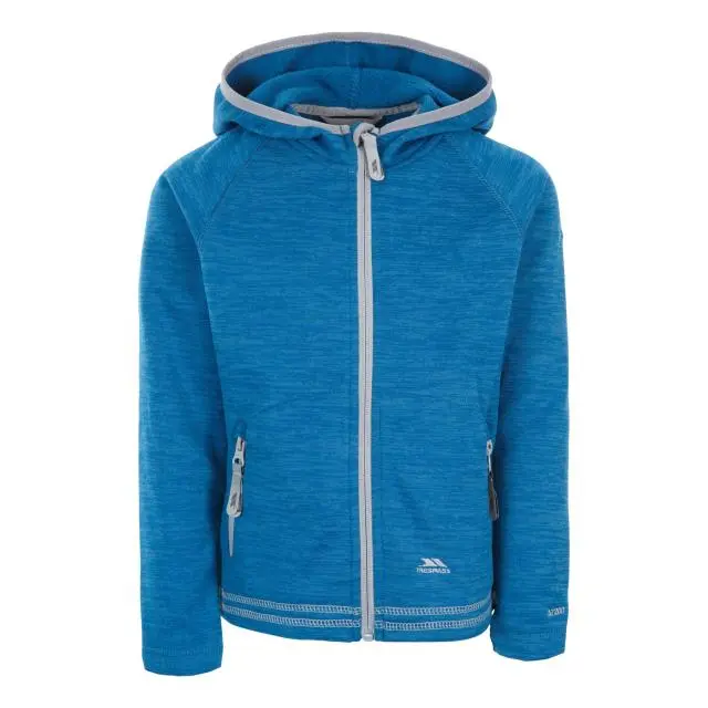 Trespass Girl's Goodness Full Zip Hooded Fleece Jacket in Blue 
