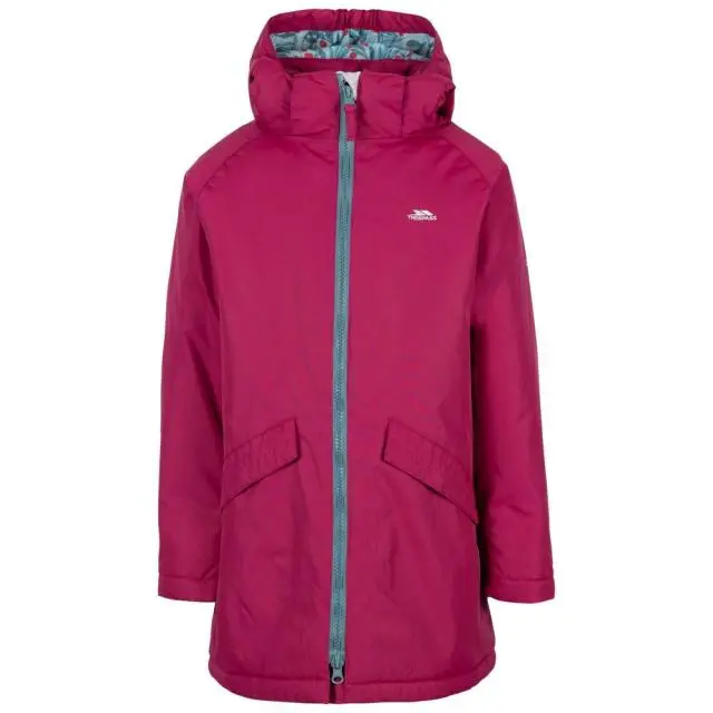 Trespass Girl's Observe TP50 Waterproof Jacket in Dark Pink 