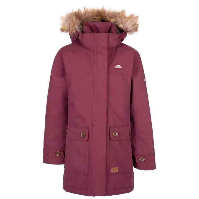 Trespass Girl's Rhoda Waterproof Jacket in Maroon 