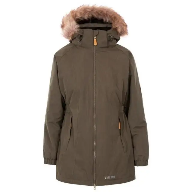 Trespass Women's Celebrity Insulated Longer Length Parka Jacket in Dark Red 