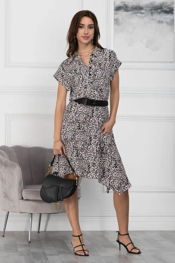 Jolie Moi Women's Mabley Hanky Hem Tunic in Light Pink | Size: 8