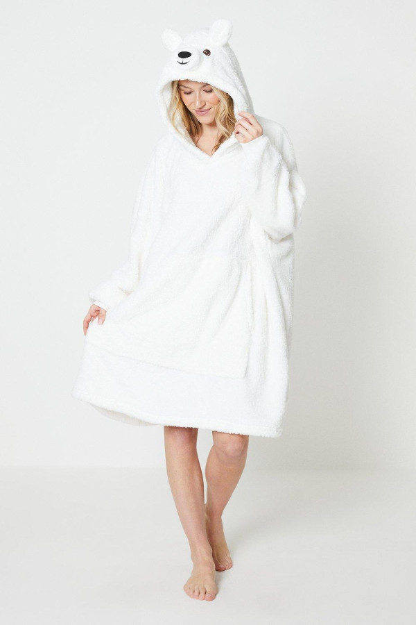 Loungable Polar Bear Luxury Fleece Snuggle Hoodie
