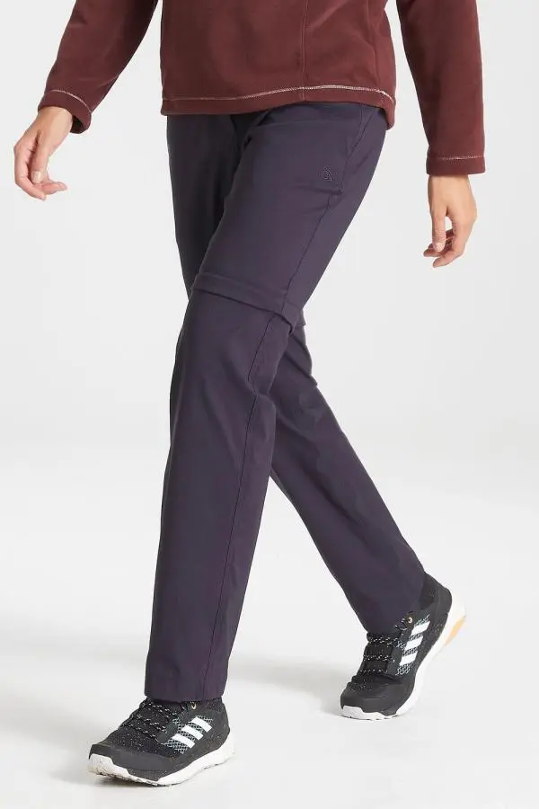 Craghoppers Women's Kiwi Pro II Convertible' Regular Fit Walking Trousers in Dark Navy 