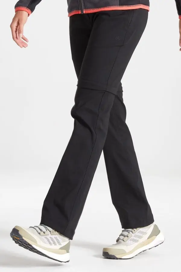 Craghoppers Women's Kiwi Pro II Convertible' Regular Fit Walking Trousers in Black 