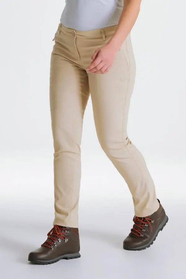 Craghoppers Women's Stretch Kiwi Pro Agile Walking Trousers in Light Beige | Size: 20R