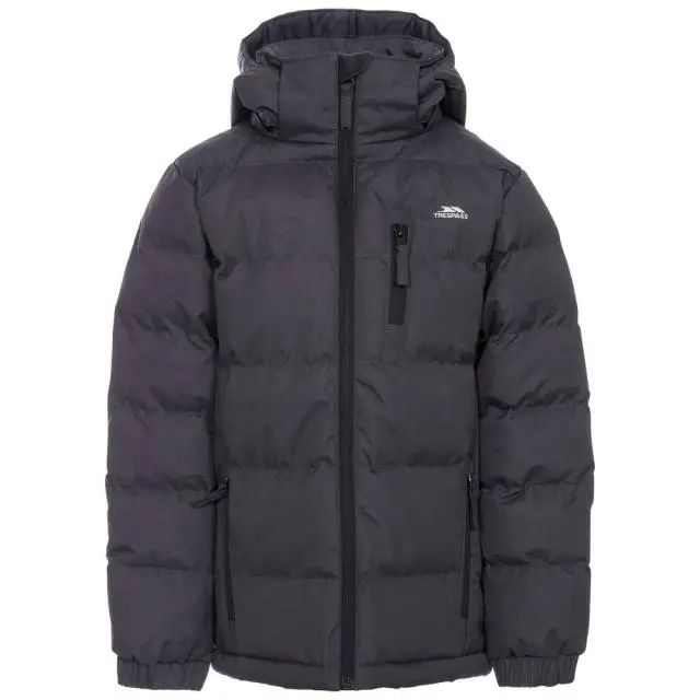 Trespass Boy's Tuff Hooded Jacket in Dark Grey 