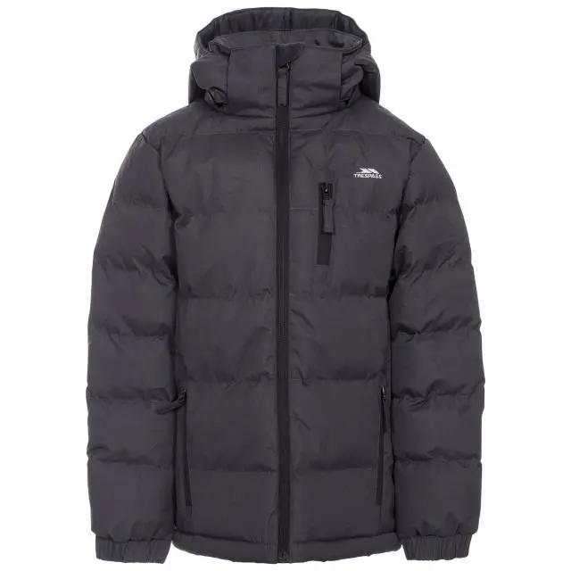 Trespass Boy's Tuff Hooded Jacket in Dark Grey 