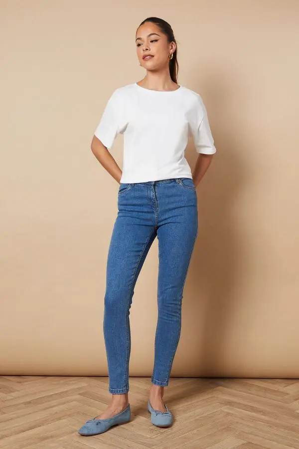 Oasis Women's Jade Mid Rise Skinny Jeans in Mid Wash 