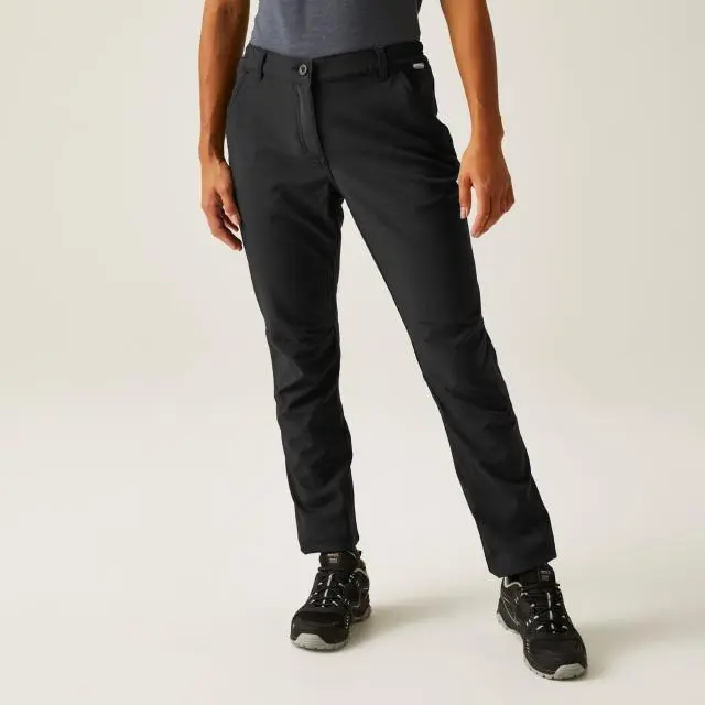 Regatta Women's 'Fenton' Softshell Walking Trousers in Black | Size: 14L