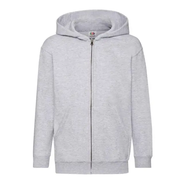 Fruit of the Loom Classic Full Zip Hoodie in Grey 