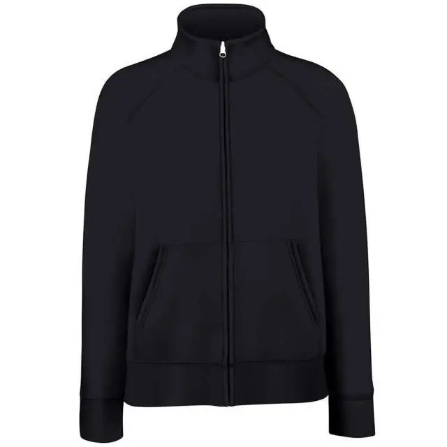 Fruit of the Loom Women's Lady Fit Sweat Jacket in Black 