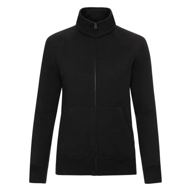 Fruit of the Loom Women's Premium Lady Fit Sweat Jacket in Black | Size: XS