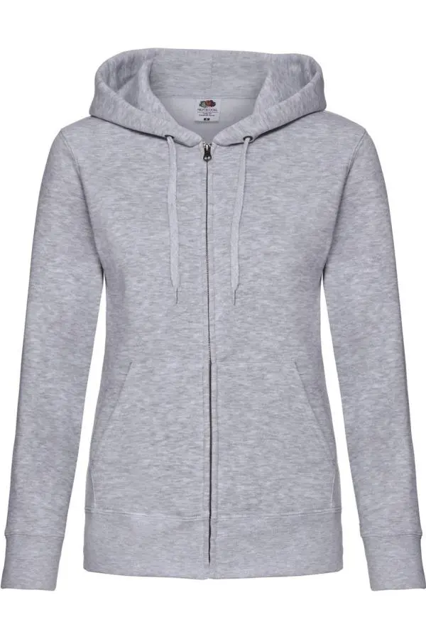 Premium Heather Zipped Lady Fit Hooded Jacket