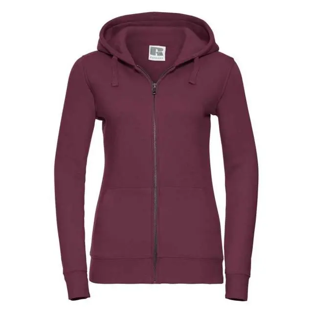Russell Women's Authentic Full Zip Hoodie in Burgundy 