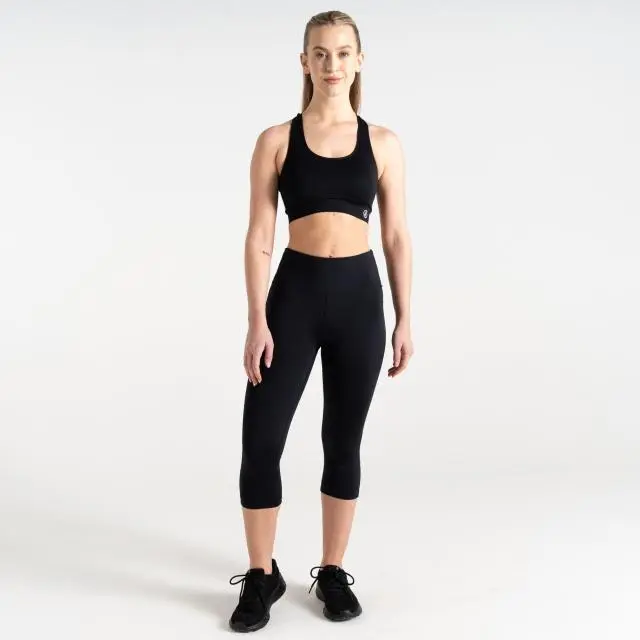 Dare 2b Women's Influential Active 3/4 Leggings in Black | Size: 8