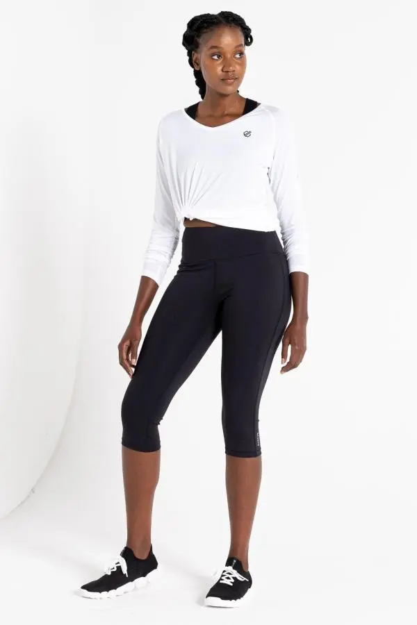 Dare 2b Women's Influential Active 3/4 Leggings in Black 