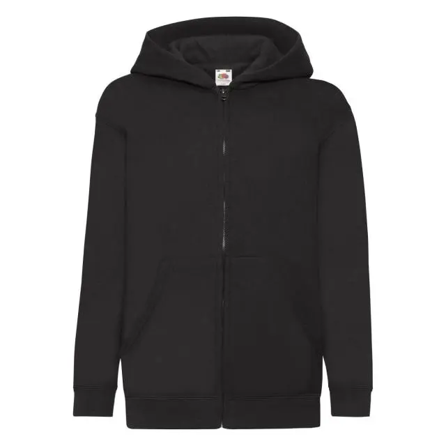 Fruit of the Loom Classic Full Zip Hoodie in Black | Size: 5-6 Years
