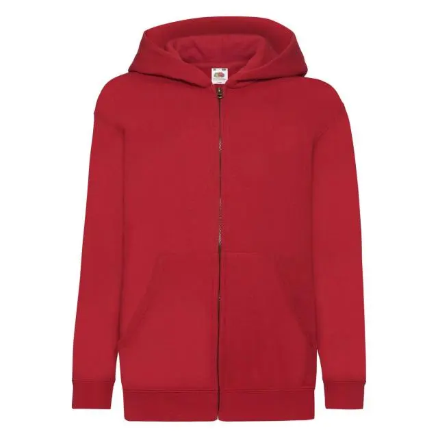 Fruit of the Loom Classic Full Zip Hoodie in Red | Size: 5-6 Years