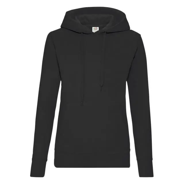 Fruit of the Loom Women's Classic 80 20 Lady Fit Hoodie in Black 