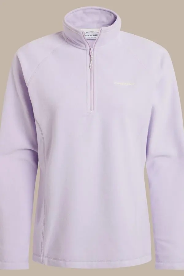 Craghoppers Women's Miska Lightweight Microfleece Insulating Half Zip Fleece in Purple | Size: 14