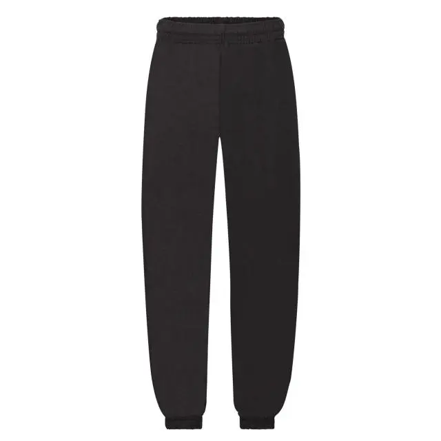 Fruit of the Loom Classic Elasticated Cuff Jogging Bottoms in Black | Size: 9 Years