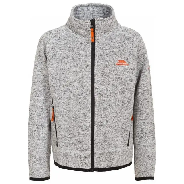 Trespass Boy's Mario Full Zip Fleece Jacket in Grey 