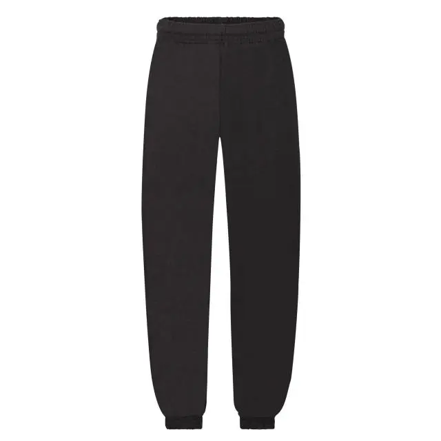 Fruit of the Loom Classic Plain Elasticated Cuff Jogging Bottoms in Black 