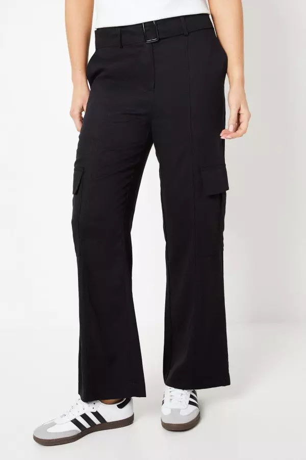 Top Stitch Belted Utility Trouser