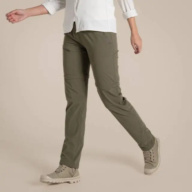 Craghoppers Women's 'Nosilife Pro' Zip-Off Ant Insect Walking Trousers in Dark Green 