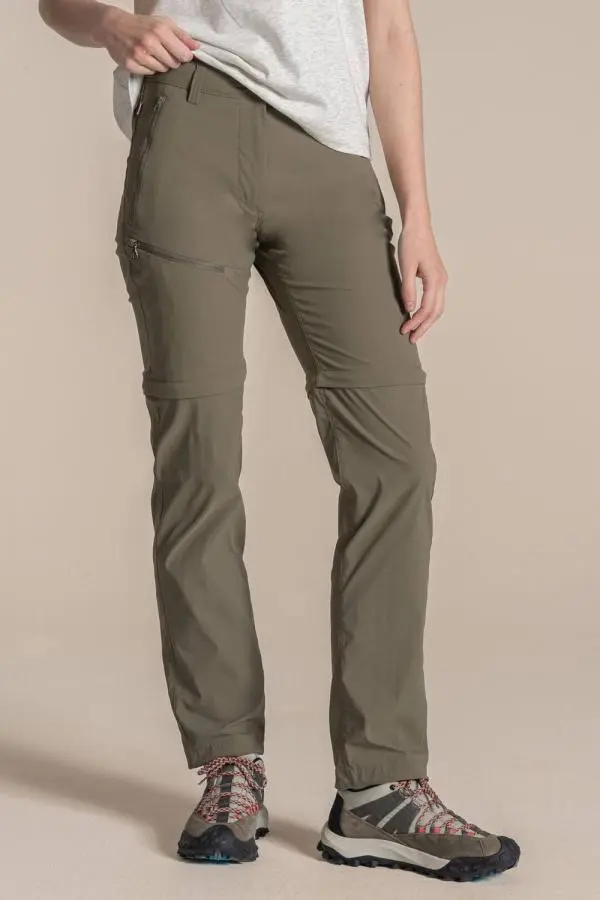 Craghoppers Women's 'Nosilife Pro' Zip-Off Ant Insect Walking Trousers in Dark Green 