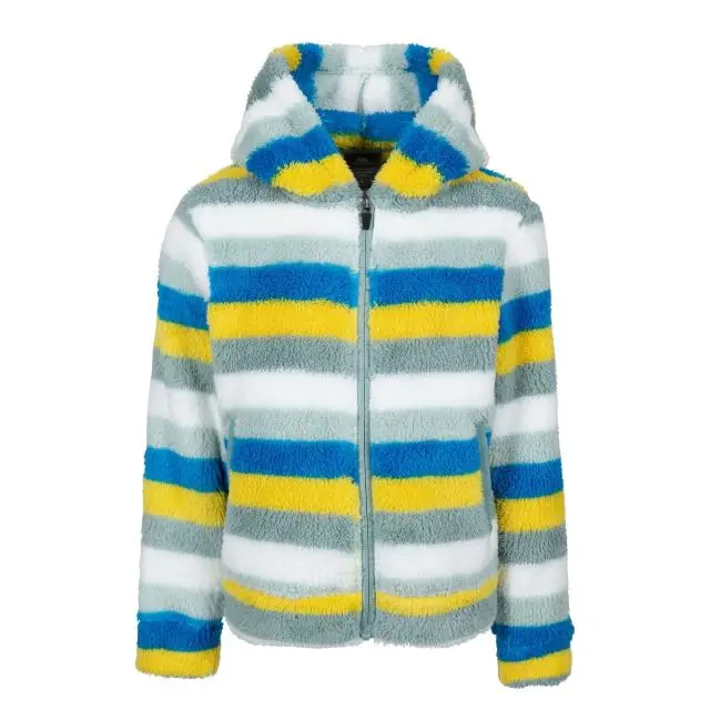 Trespass Wonderful Stripe Fleece Jacket in Teal | Size: 7-8 Years