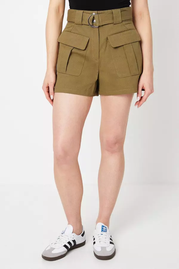 Twill Cargo Pocket Tailored Shorts