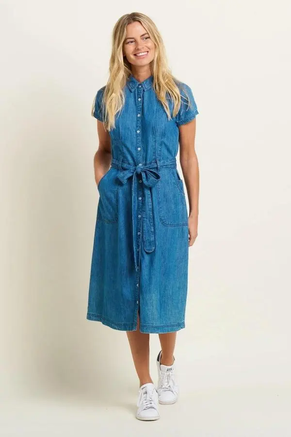 Brakeburn Women's Betsy Shirt Dress in Blue | Size: 18