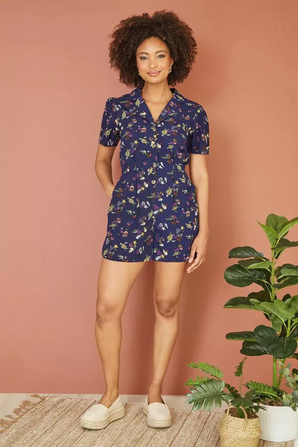 Navy Recycled Sealife Playsuit