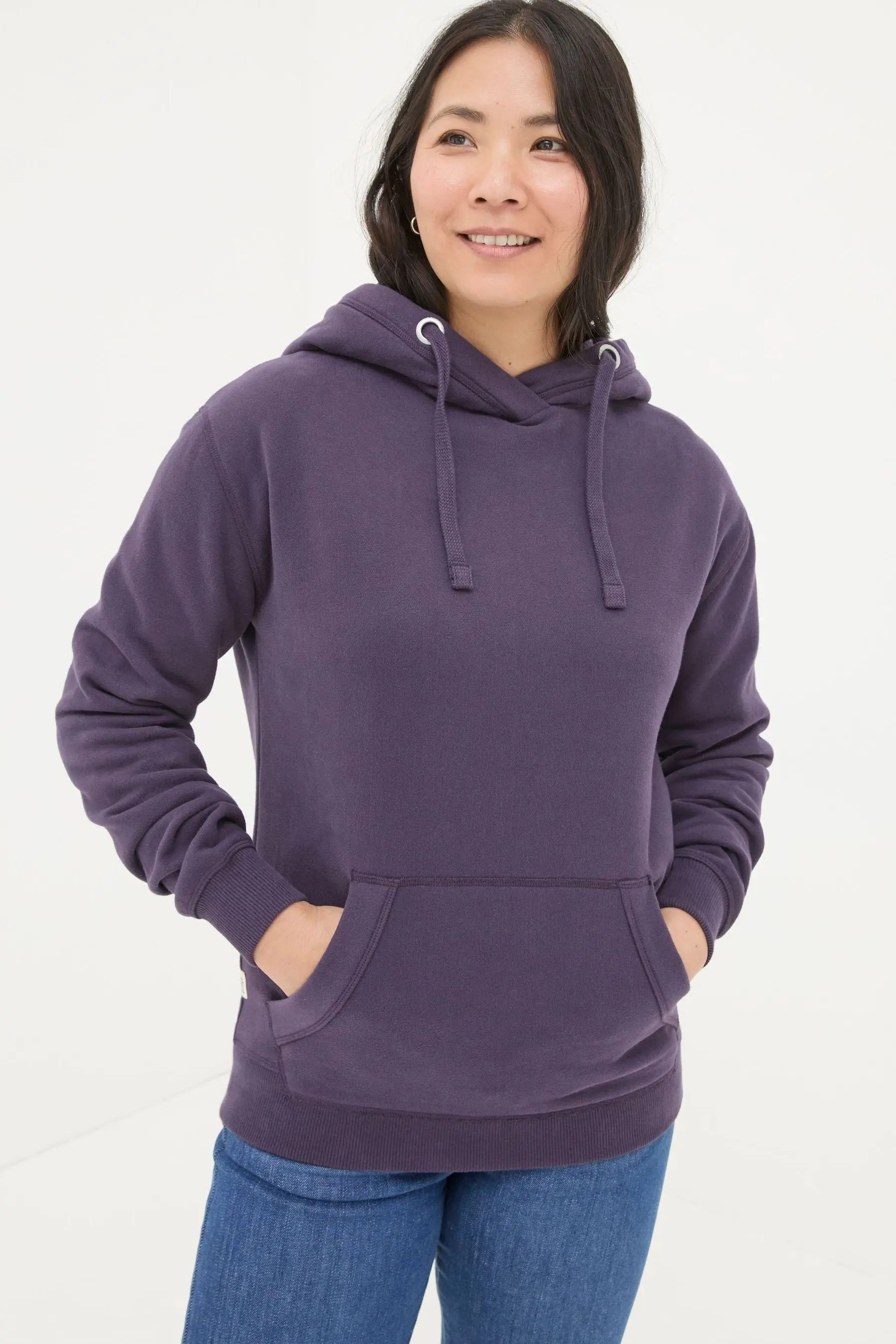 Pockets For Women Fat Face Izzy Purple Overhead Hoodie