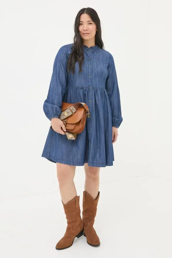 Fat Face - Corrie Blue Denim Dress