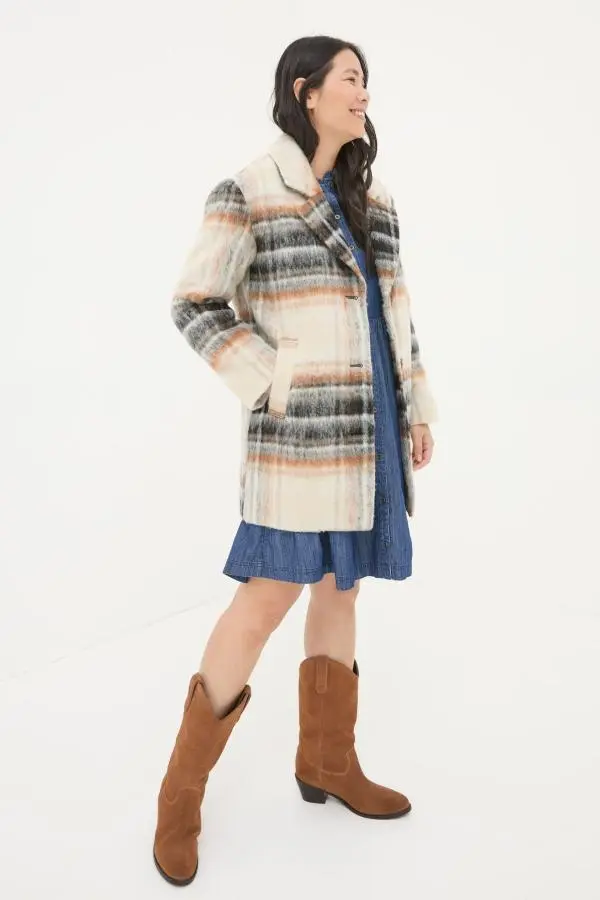 Fat Face - Brown Marin Wool Blend Coat