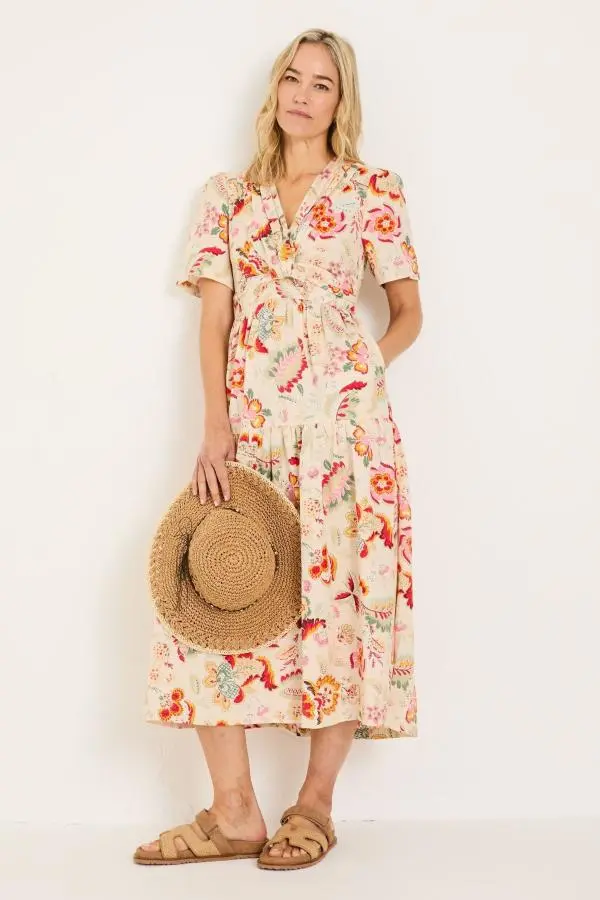 Fat Face - Cream Gigi Midi Dress