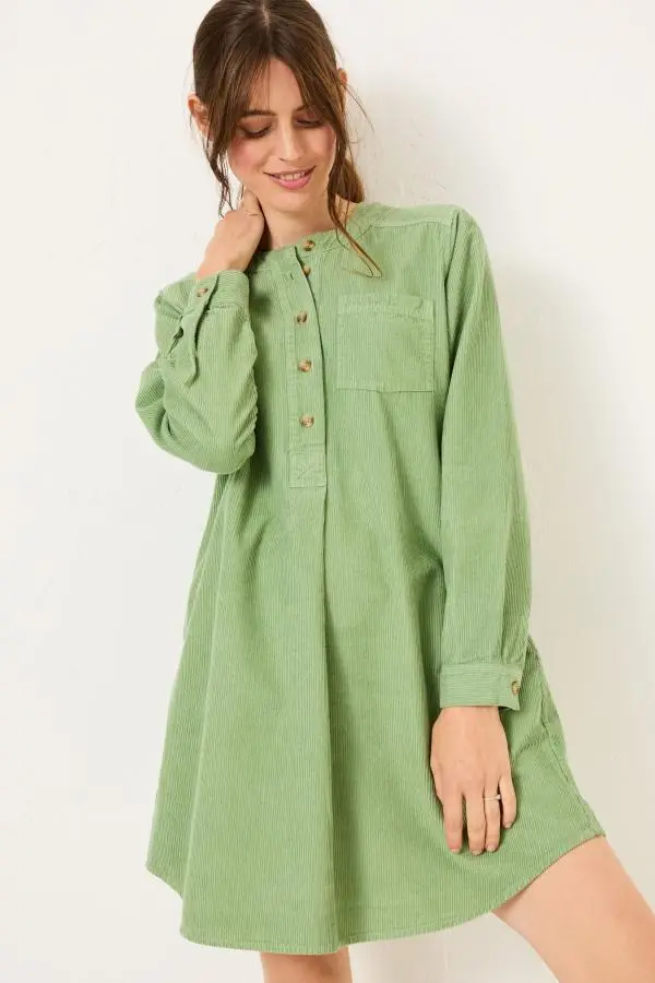 Fat Face - Olive Green Aida 100% Cotton Dress