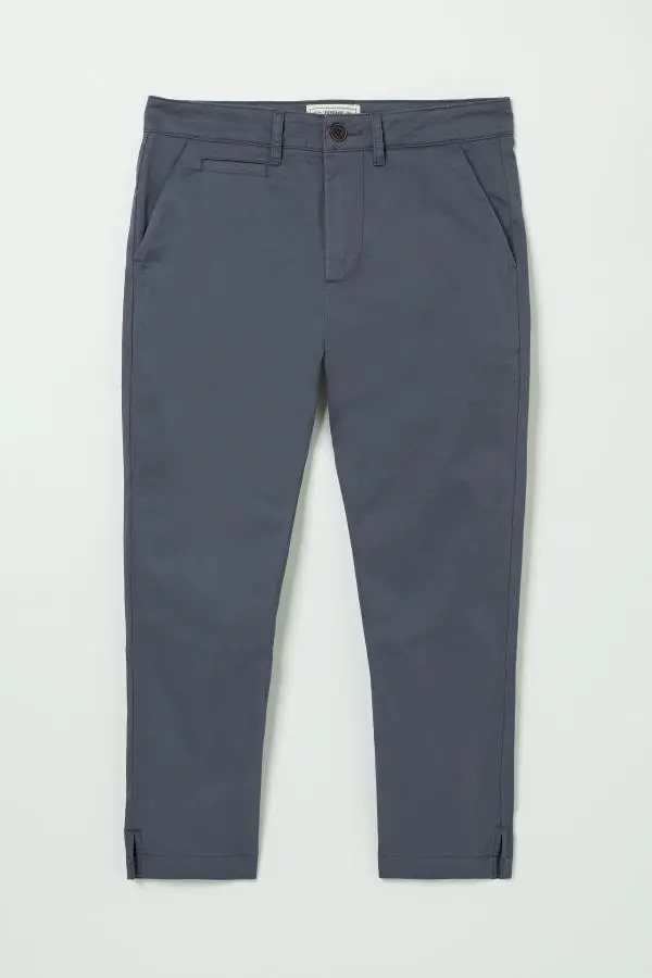 Fat Face - Farnham Charcoal Grey Cropped Chino Trousers