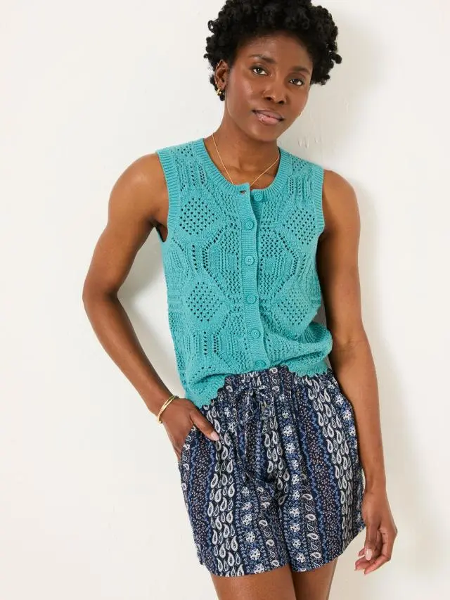 FatFace Indigo Blue Paisley Flippy Shorts