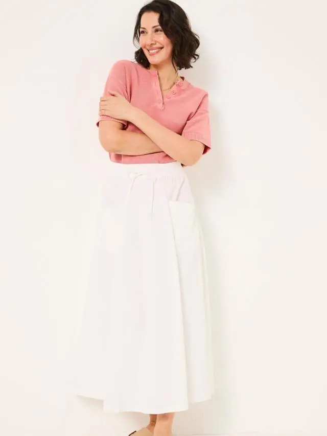 FatFace White Sulli Poplin Skirt
