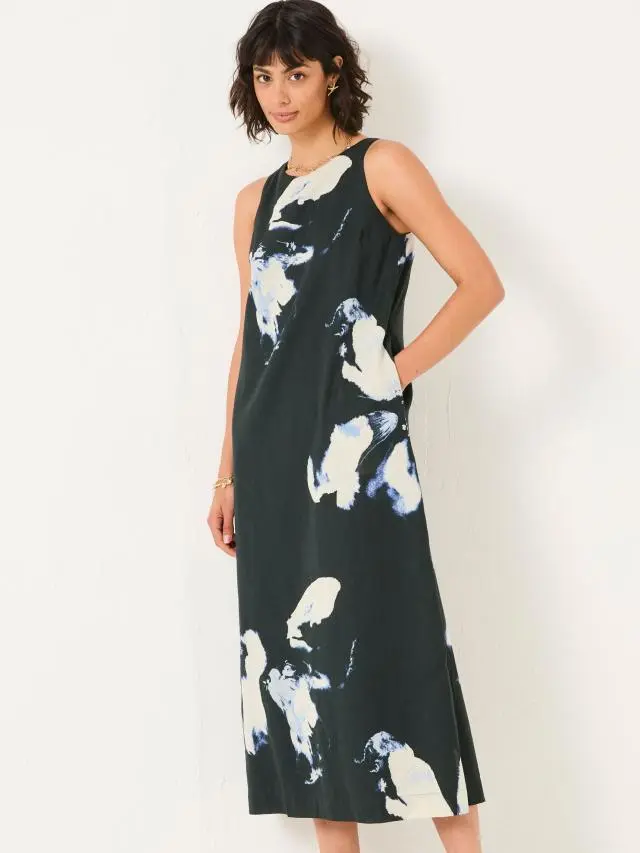 FatFace Iris Navy Floral Placement Dress