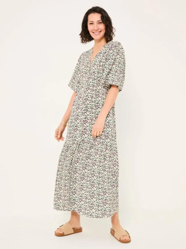 FatFace Paige Multi Vine Floral Embroidered Midi Dress