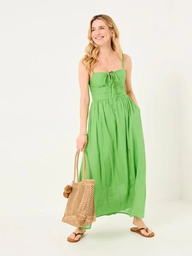 FatFace Meg Bright Green Midi Dress