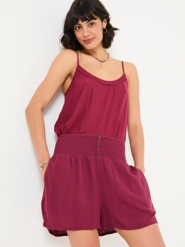FatFace Rylee Burgundy Red Flippy Shorts