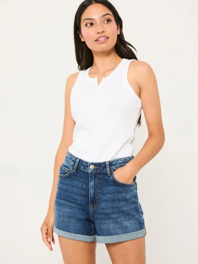 FatFace Harlyn Dark Vintage Blue Harlyn Denim Shorts