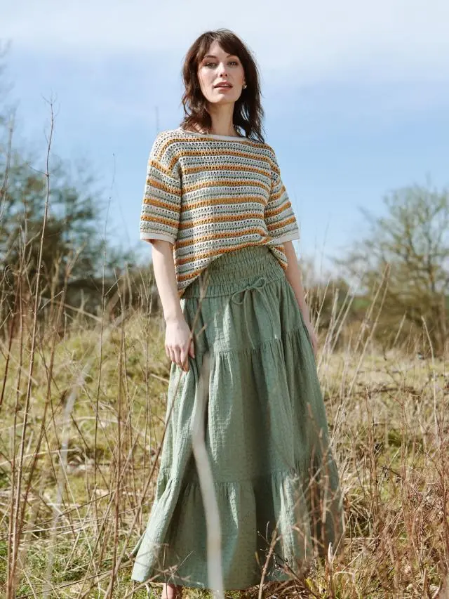 FatFace Green Beeble Billi Midi Skirt