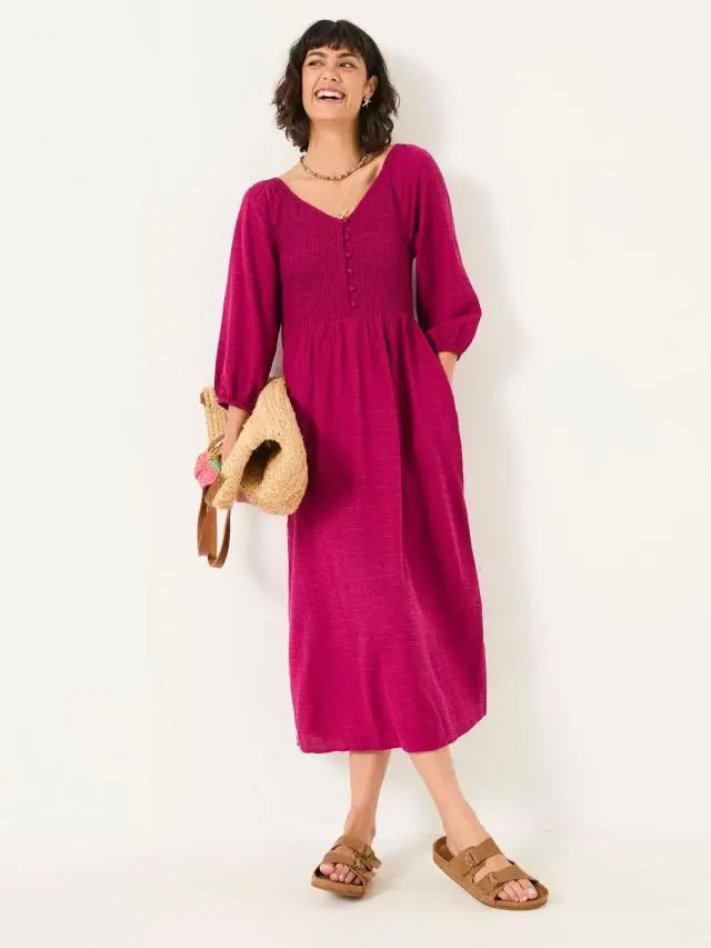 FatFace Adele Plum Purple Midi Dress
