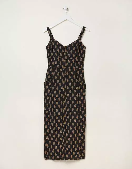 Corey Woodblock Linen Dress